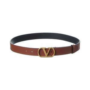 Valentino Vlogo Signature Leather Belt, Brown